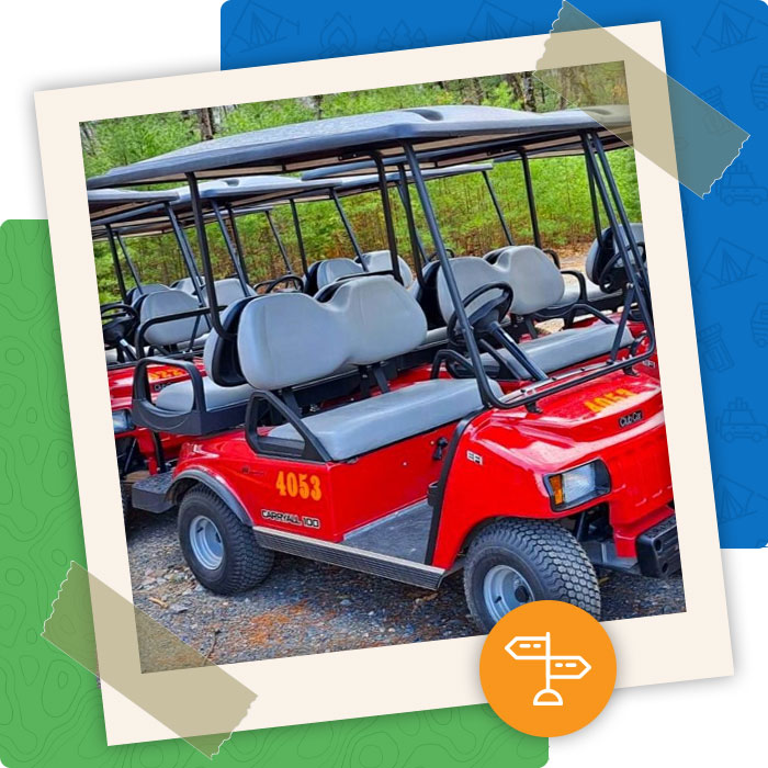 Pineland Camping Park red golf cart rentals