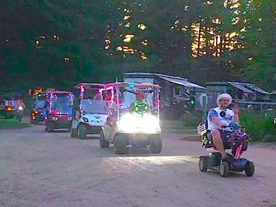 Glow parade at Pineland Camping Park
