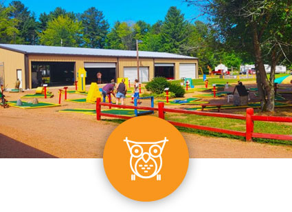 The Kids' Clubhouse hosts a variety of kid friendly activities at Pineland Camping Park in Big Flats WI