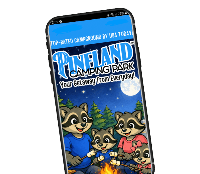 Pineland Camping App Screen